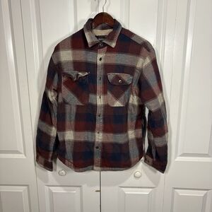 Grizzly Mountain Sherpa Lined Flannel Shirt Mens L Plaid Jacket Shacket Workwear